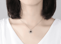 image-100 Languages I Love You Couple Necklace Heart Pendant K1156