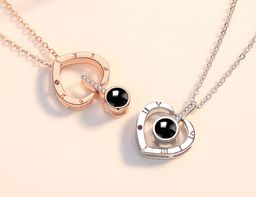 image-100 Languages I Love You Couple Necklace Heart Pendant K1156