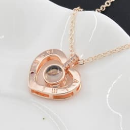 image-100 Languages I Love You Couple Necklace Heart Pendant K1156