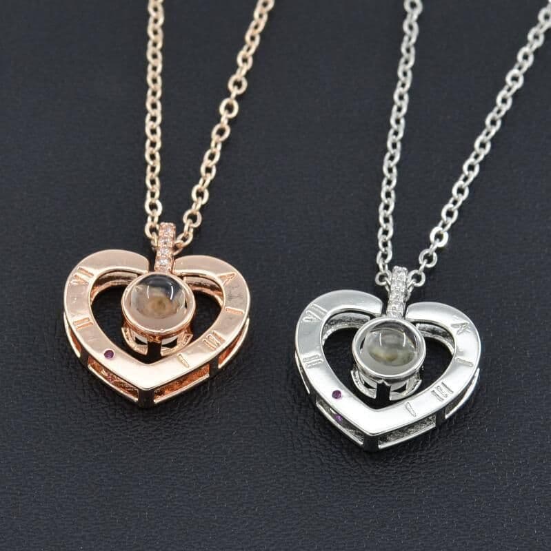 image-100 Languages I Love You Couple Necklace Heart Pendant K1156