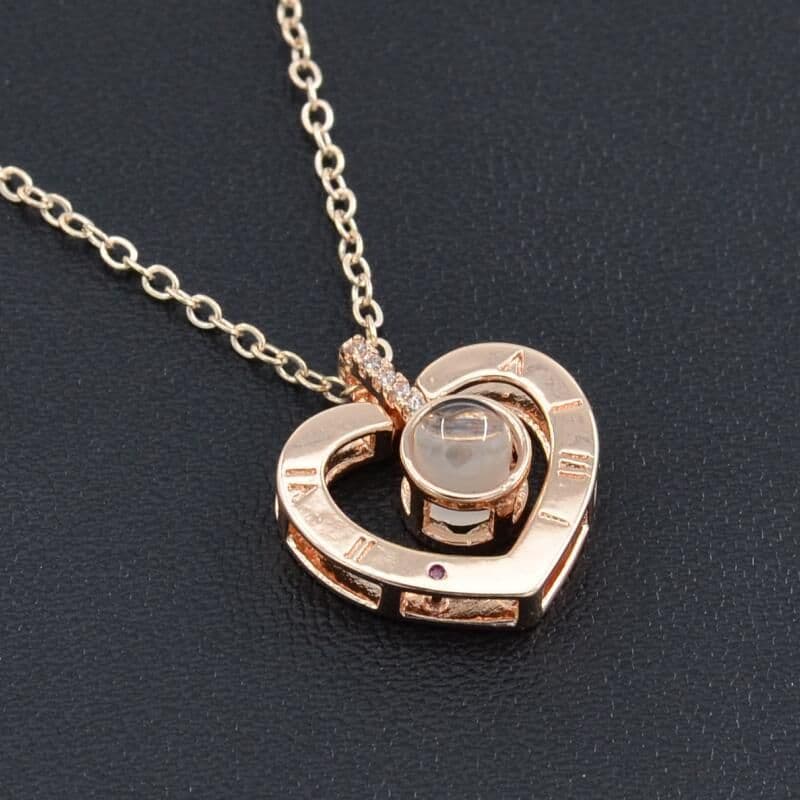 image-100 Languages I Love You Couple Necklace Heart Pendant K1156