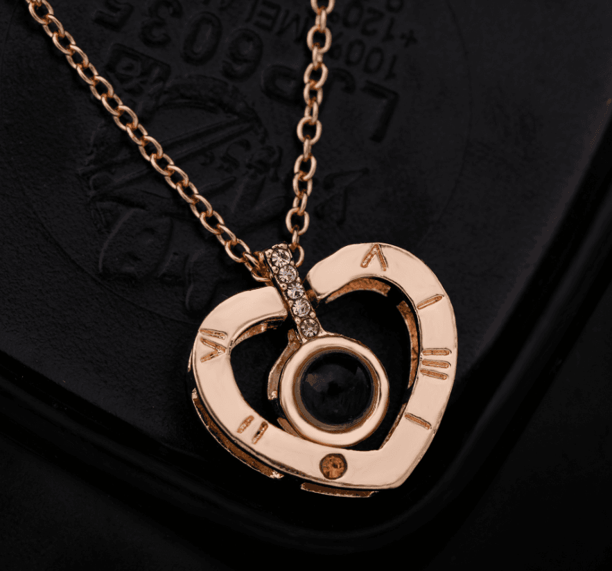 image-100 Languages I Love You Couple Necklace Heart Pendant K1156