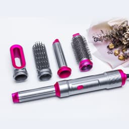 image-5-in-1 Hair Dryer Styling Tool with Hot Air Brush & Comb Attachments