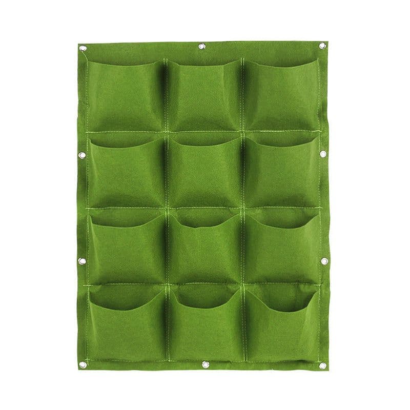 image-Wall-Mounted Vertical Planting Bag Green Non-Woven Fabric