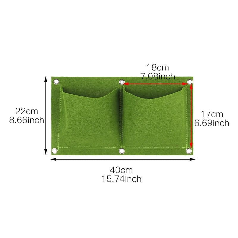 image-Wall-Mounted Vertical Planting Bag Green Non-Woven Fabric