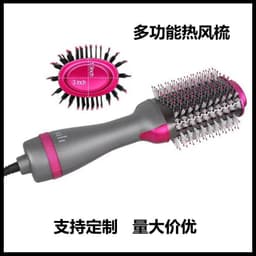 image-3-in-1 Hot Air Brush Anion Hair Straightener and Curler Comb