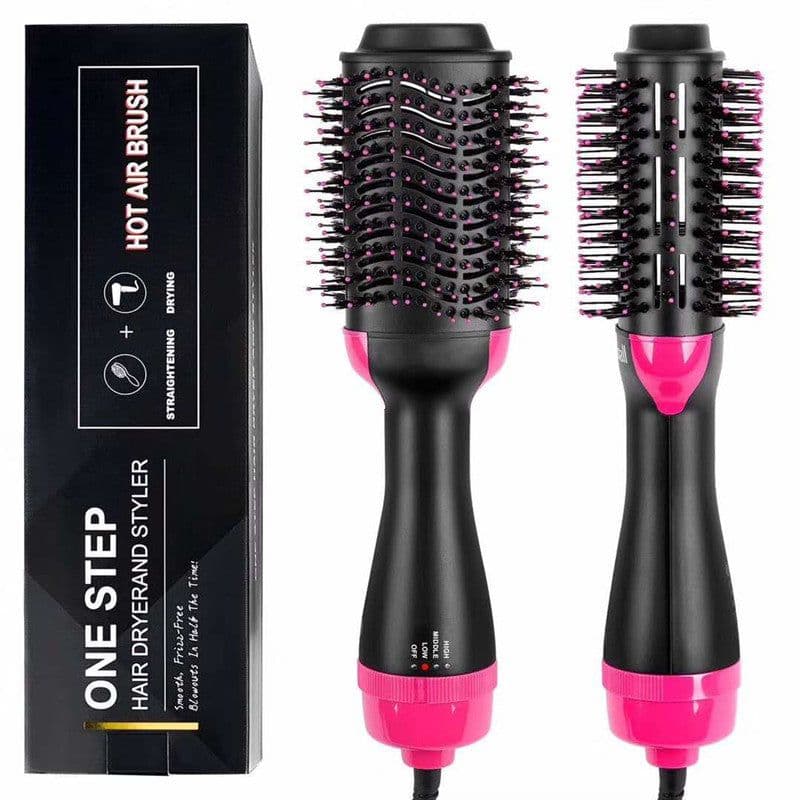 image-3-in-1 Hot Air Brush Anion Hair Straightener and Curler Comb