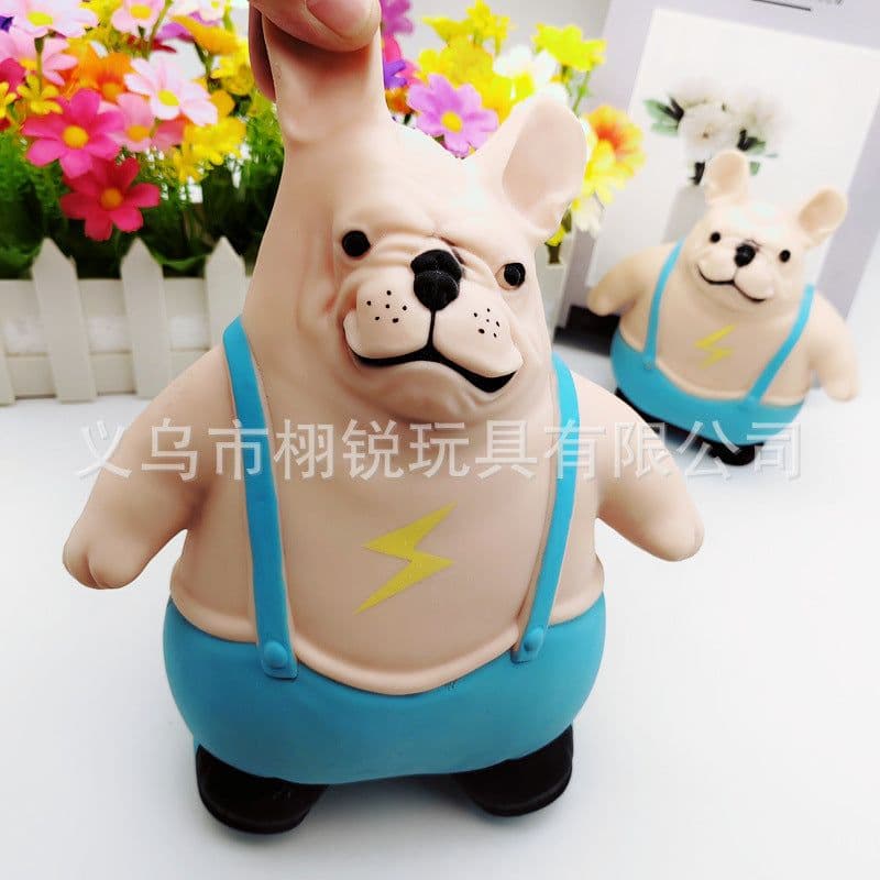 image-TPR Bulldog Stress Relief Toy Lightning Dog Squeeze Decompression