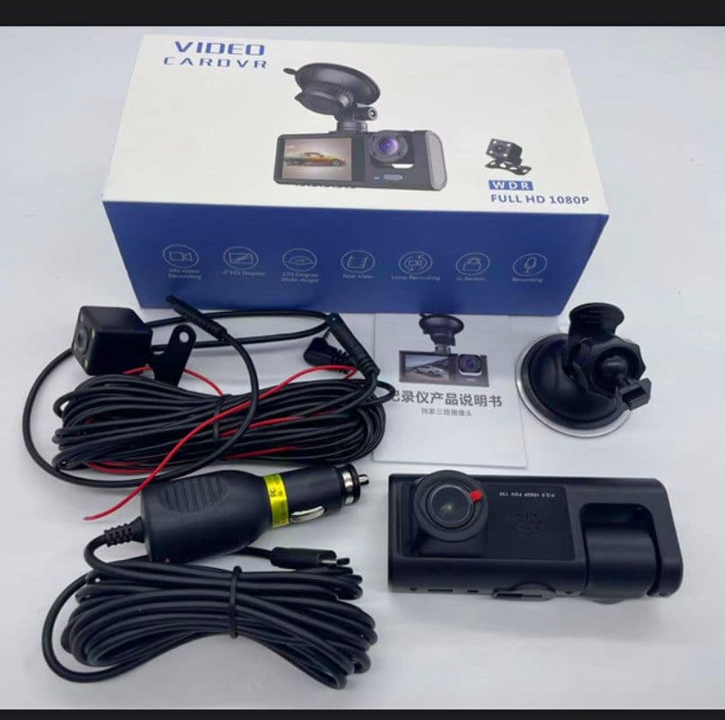 image-3-Channel Dash Cam 1080P HD DVR with Night Vision and Parking Monitor