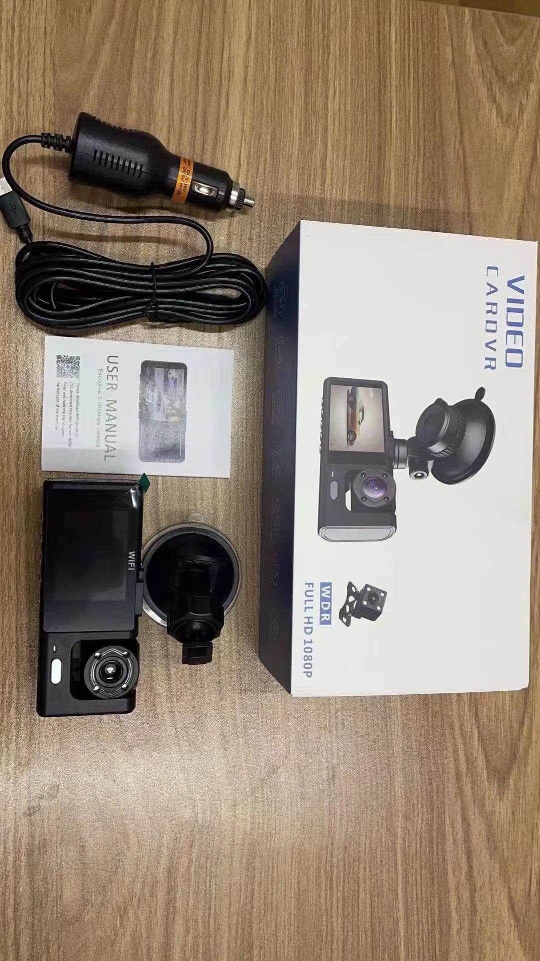image-3-Channel Dash Cam 1080P HD DVR with Night Vision and Parking Monitor