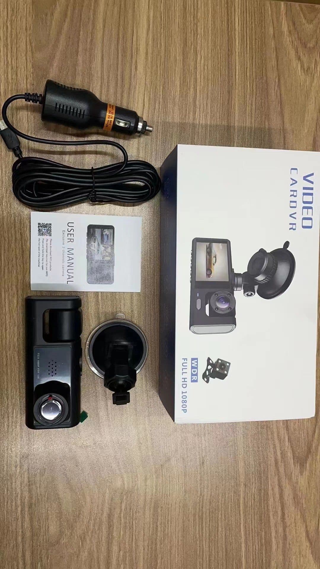 image-3-Channel Dash Cam 1080P HD DVR with Night Vision and Parking Monitor