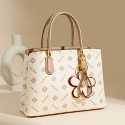 image-Women's PVC Square Messenger Bag with Chain - Gray