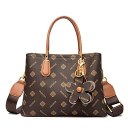 image-Women's PVC Square Messenger Bag with Chain - Gray