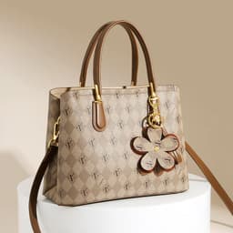 image-Women's PVC Square Messenger Bag with Chain - Gray