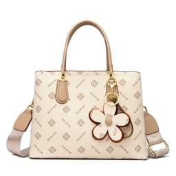 image-Women's PVC Square Messenger Bag with Chain - Gray