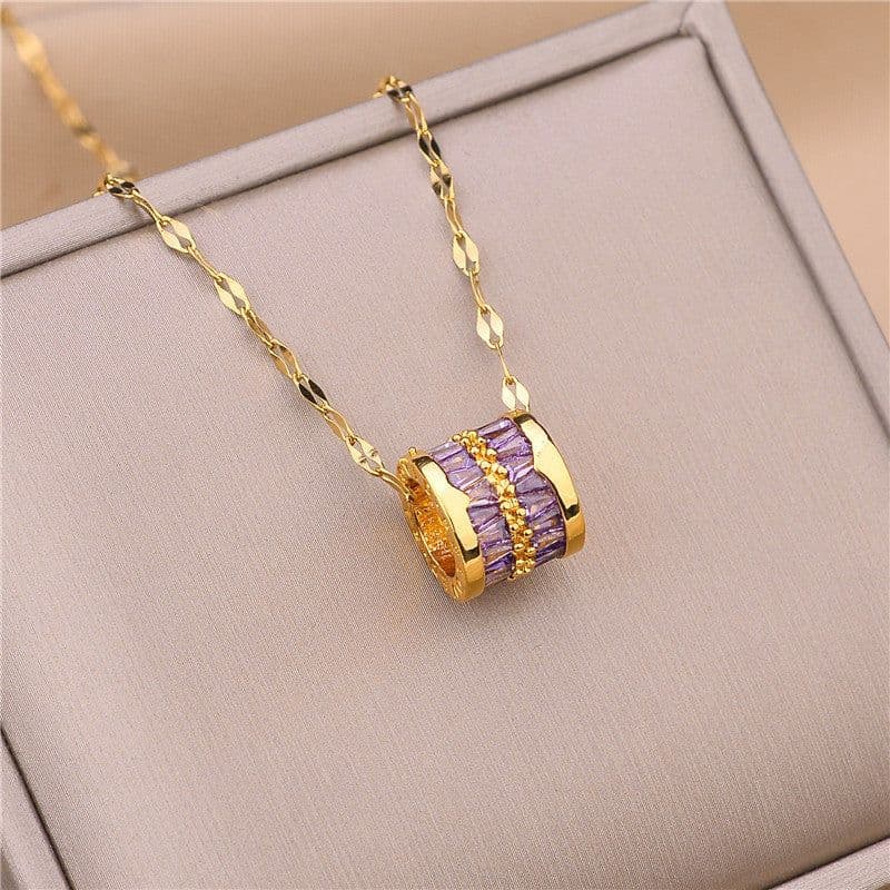 image-Crystal Bead Pendant Necklace Clavicle Chain Gift for Women