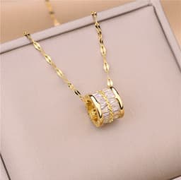 image-Crystal Bead Pendant Necklace Clavicle Chain Gift for Women