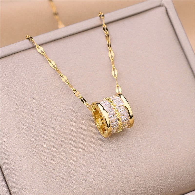 image-Crystal Bead Pendant Necklace Clavicle Chain Gift for Women