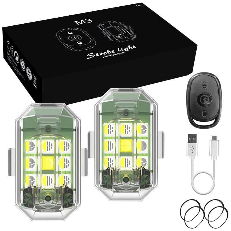 image-M3 LED Strobe Warning Light for Car Motorcycle Bicycle Drone