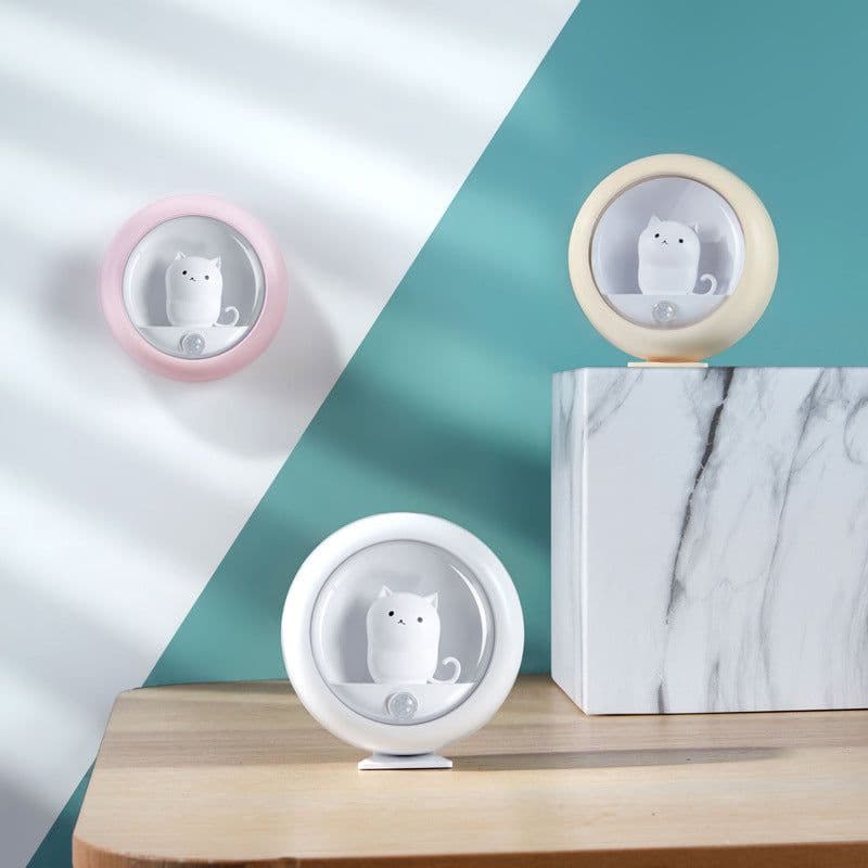 image-Creative Cat Night Light USB Motion Sensor Wall Mounted Cabinet Light