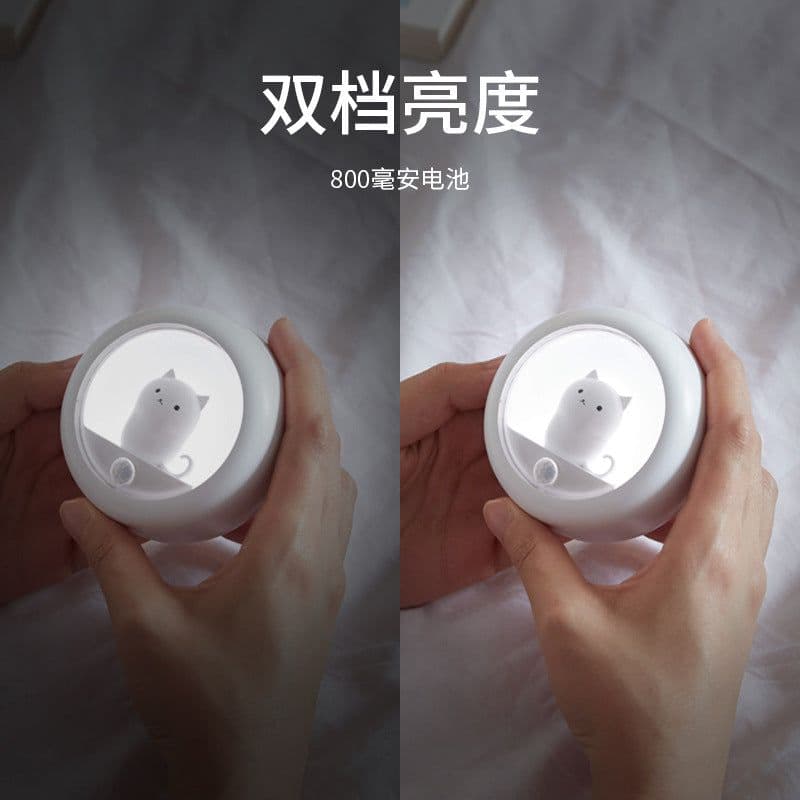 image-Creative Cat Night Light USB Motion Sensor Wall Mounted Cabinet Light