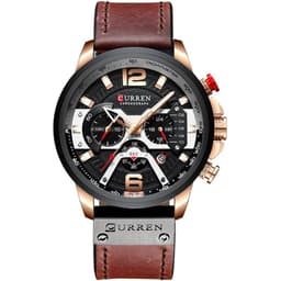 image-CURREN 8329 Men's Quartz Watch Waterproof Calendar Leather Strap