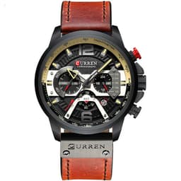 image-CURREN 8329 Men's Quartz Watch Waterproof Calendar Leather Strap