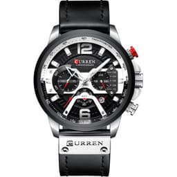 image-CURREN 8329 Men's Quartz Watch Waterproof Calendar Leather Strap