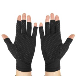 image-Outdoor Cycling Half-Finger Fitness Gloves Non-Slip Silicone Gray