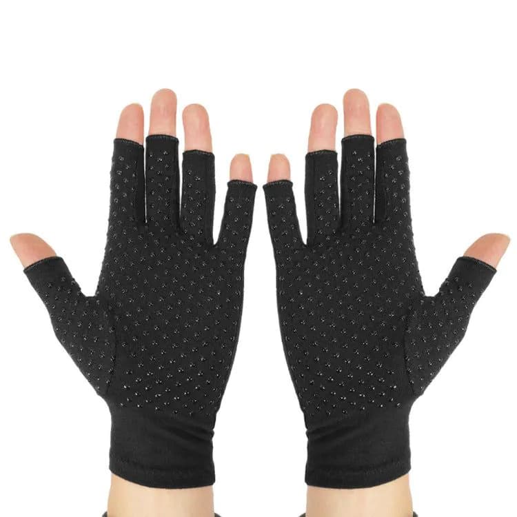 image-Outdoor Cycling Half-Finger Fitness Gloves Non-Slip Silicone Gray
