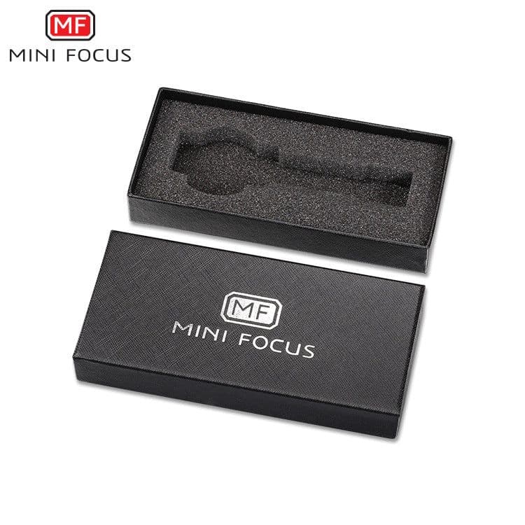 image-MINI FOCUS Watch Packaging Box - Rectangular Black with Handbag