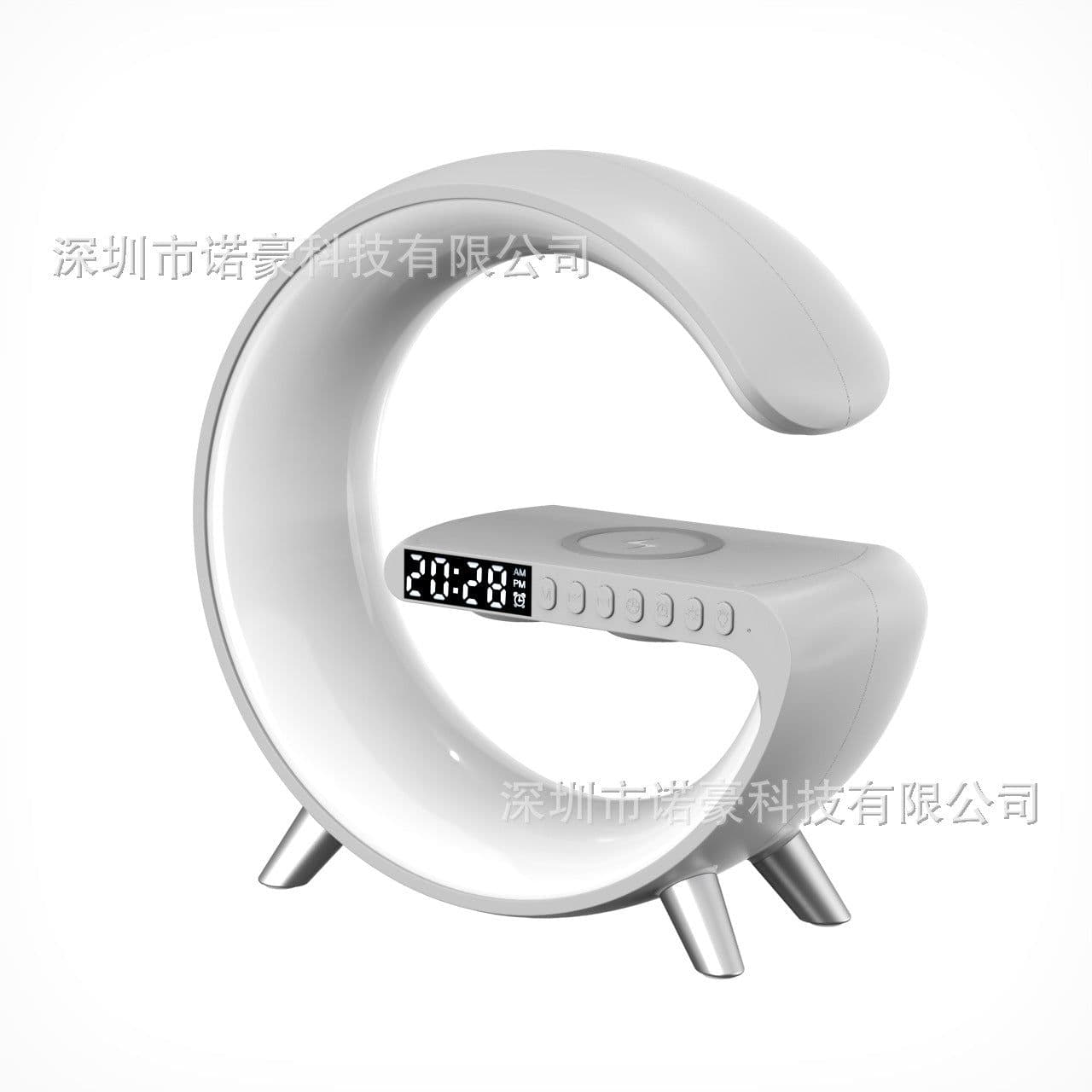 image-Bluetooth Speaker with Wireless Charging, Sunrise Wake-Up Light & Atmosphere Lamp