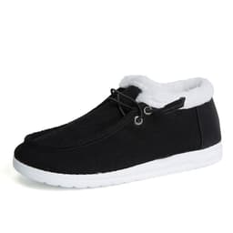 image-Women's Winter Cotton Snow Boots Flat Heel Lace-Up Warm Fur Lined