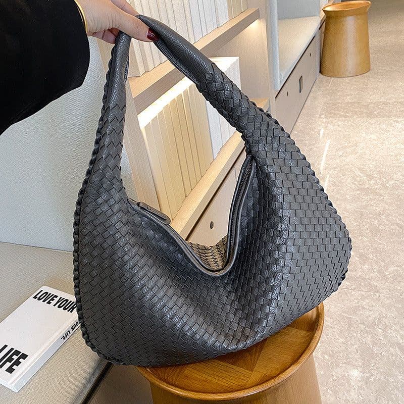 image-Women's PU Shoulder Bag - Medium Dumpling Shape Crossbody Handbag