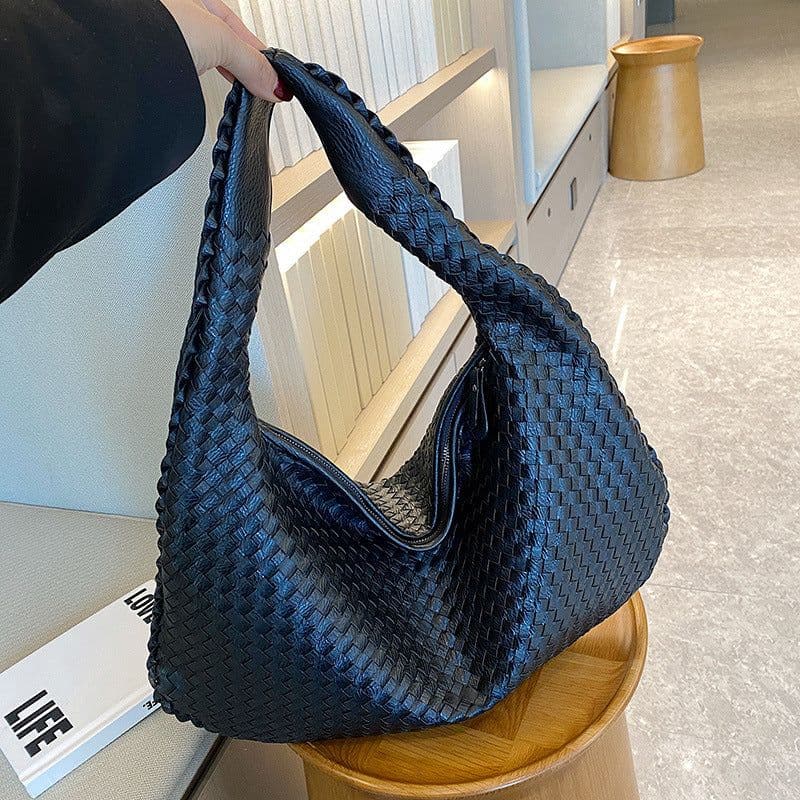 image-Women's PU Shoulder Bag - Medium Dumpling Shape Crossbody Handbag