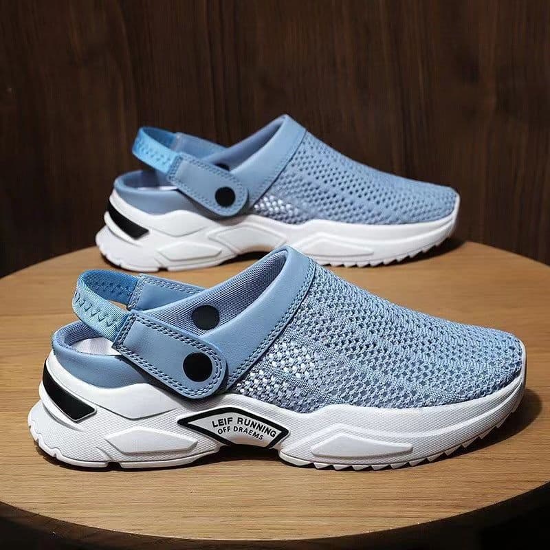 image-YSNBF Men's Beach Sandals Breathable Mesh Slip-On Summer Shoes