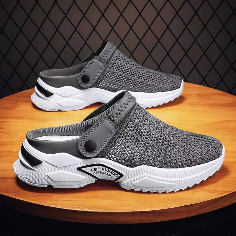 image-YSNBF Men's Beach Sandals Breathable Mesh Slip-On Summer Shoes