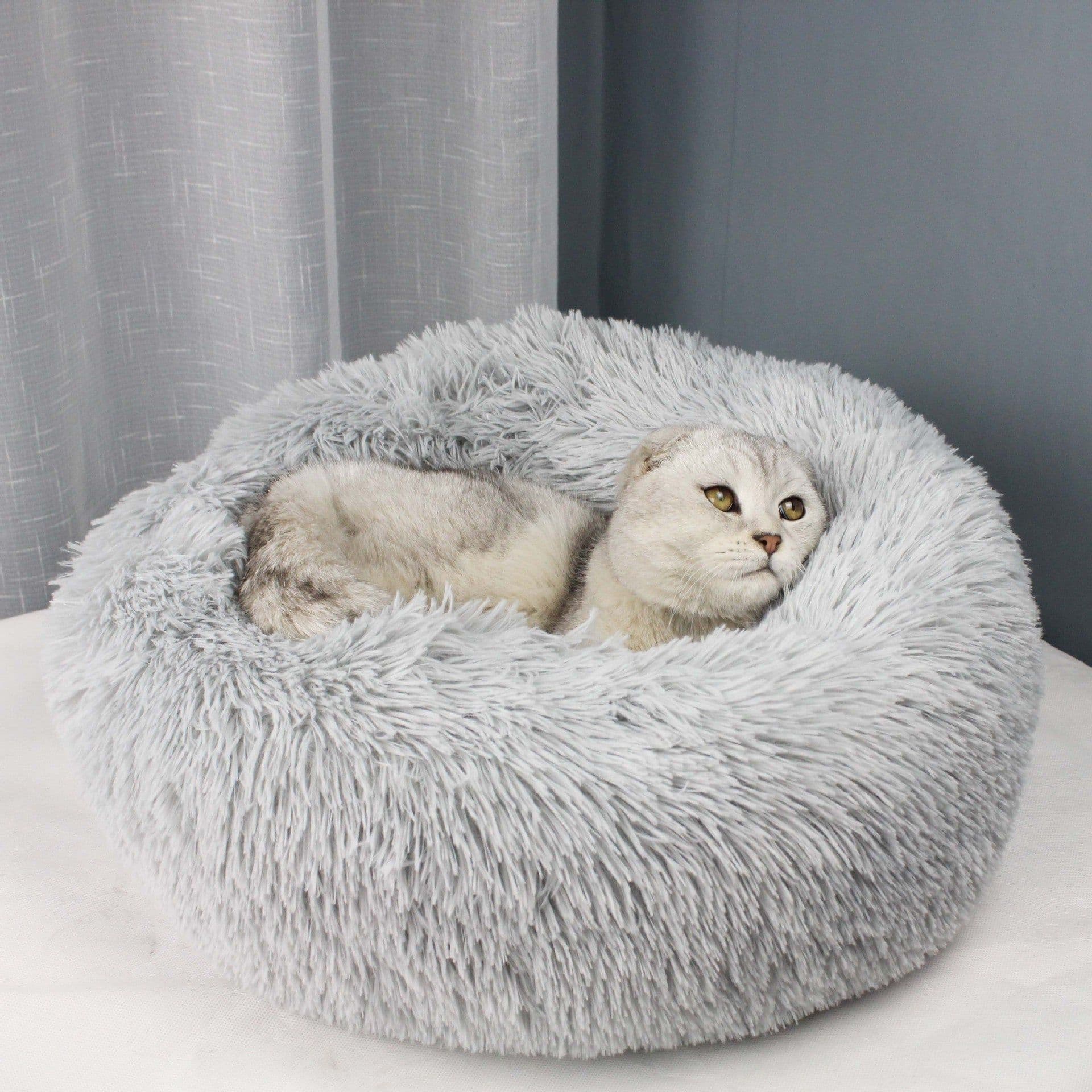 image-Leiber Pet Bed Round Plush Mat for Small Medium Dogs Cats 90cm