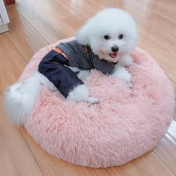 image-Leiber Pet Bed Round Plush Mat for Small Medium Dogs Cats 90cm