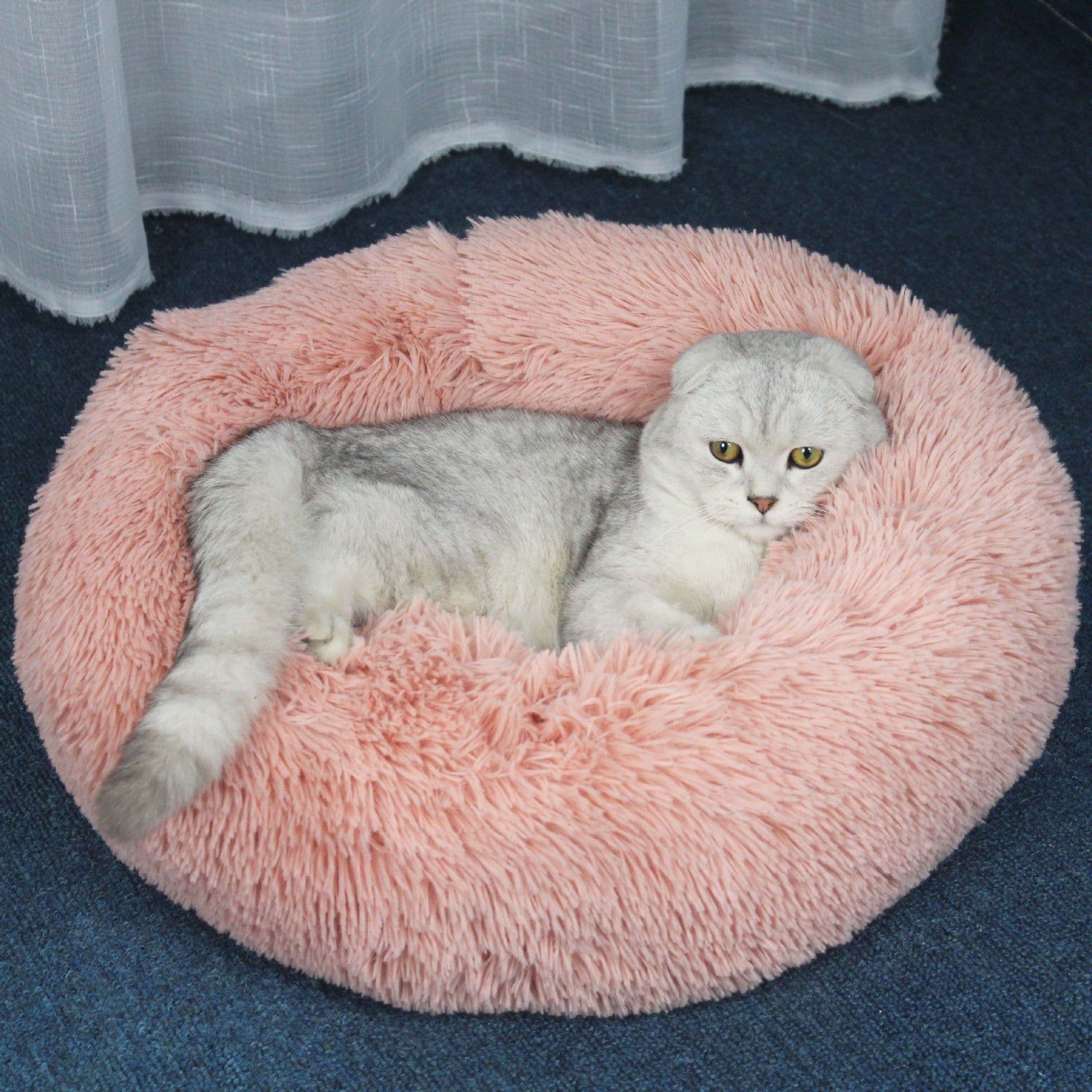image-Leiber Pet Bed Round Plush Mat for Small Medium Dogs Cats 90cm