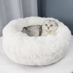 image-Leiber Pet Bed Round Plush Mat for Small Medium Dogs Cats 90cm