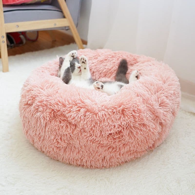 image-Leiber Pet Bed Round Plush Mat for Small Medium Dogs Cats 90cm