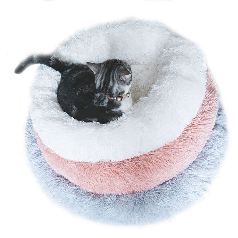 image-Leiber Pet Bed Round Plush Mat for Small Medium Dogs Cats 90cm