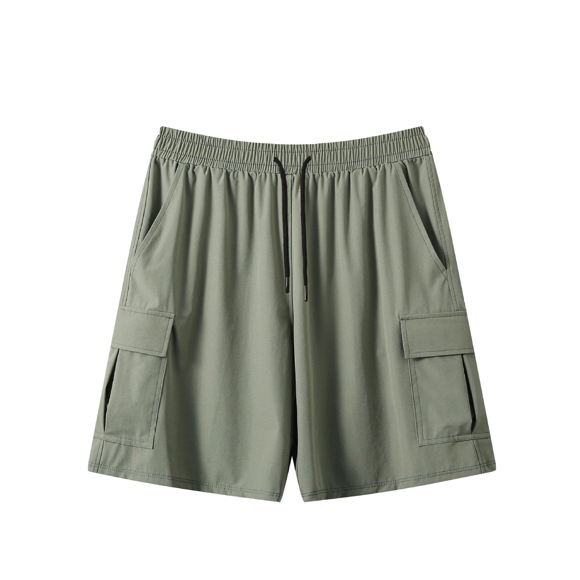 image-Lanlich Men's Khaki Sports Shorts Quick-Dry Loose Fit Training