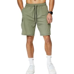 image-Lanlich Men's Khaki Sports Shorts Quick-Dry Loose Fit Training