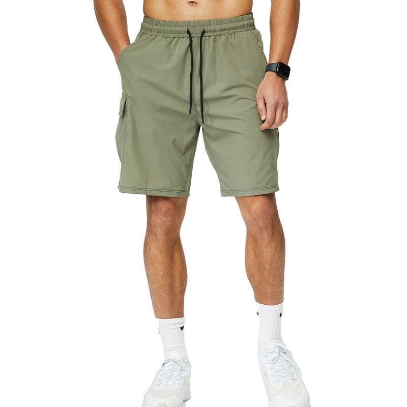image-Lanlich Men's Khaki Sports Shorts Quick-Dry Loose Fit Training