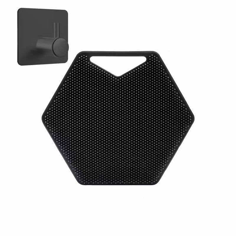 image-Amazon Hexagonal Silicone Bath Shampoo Brush Wall-Mountable