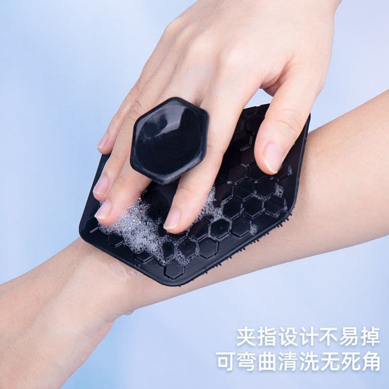 image-Amazon Hexagonal Silicone Bath Shampoo Brush Wall-Mountable
