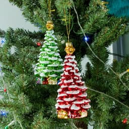 image-Nocinda Glass Christmas Tree Ornaments 2 Pack
