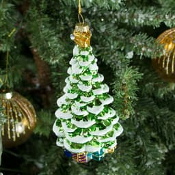 image-Nocinda Glass Christmas Tree Ornaments 2 Pack